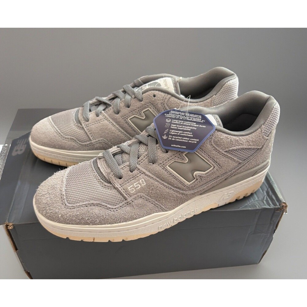 NIB Mens Womens New Balance 550 Suede Grey Slate Sneakers M/8.5 W/10